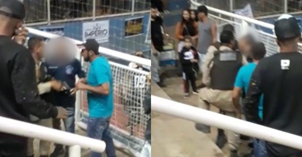 Policial Civil é flagrado bêbado apontando arma para pessoas durante evento em ginásio de esportes na Bahia