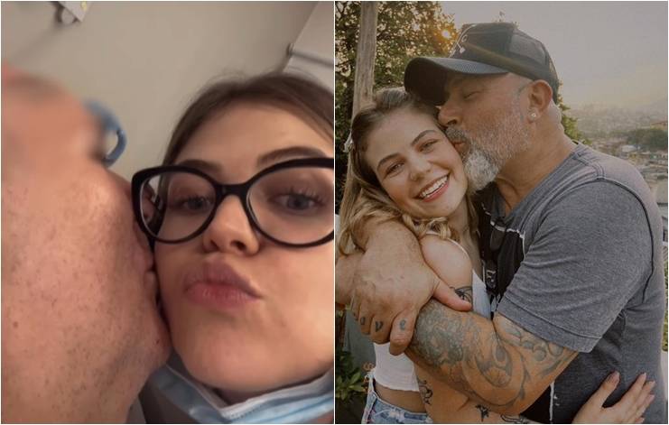 Três meses após tiro na cabeça, baixista Mingau aparece beijando a filha; 