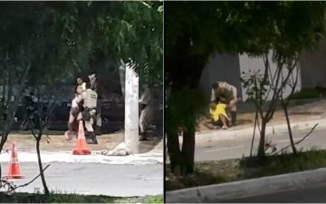 Vídeo mostra policiais militares agredindo casal em blitz na Dorival Caymmi