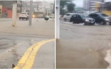 Cidades do Sul da Bahia ficam alagadas após madrugada de chuva