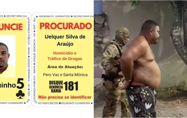Chefe do tráfico em Salvador, ‘Cinco de Copas’ do Baralho do Crime é preso em Pernambuco